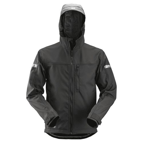 Snickers AllroundWork Soft Shell jack met capuchon 1229, black / black