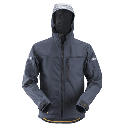 Snickers AllroundWork Soft Shell jack met capuchon 1229, navy / black