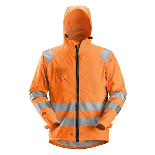 Snickers regenjack PU High Visibility 8233, orange