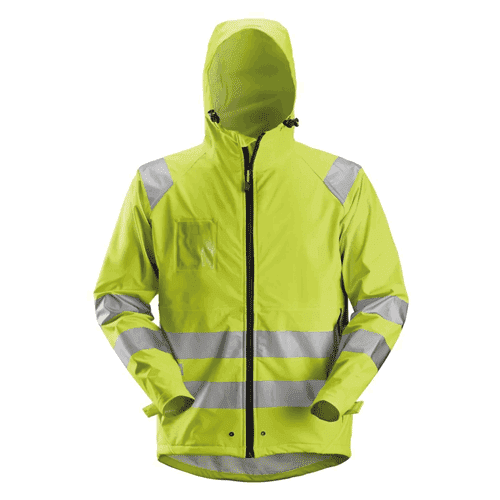 Snickers regenjack PU High Visibility 8233, yellow