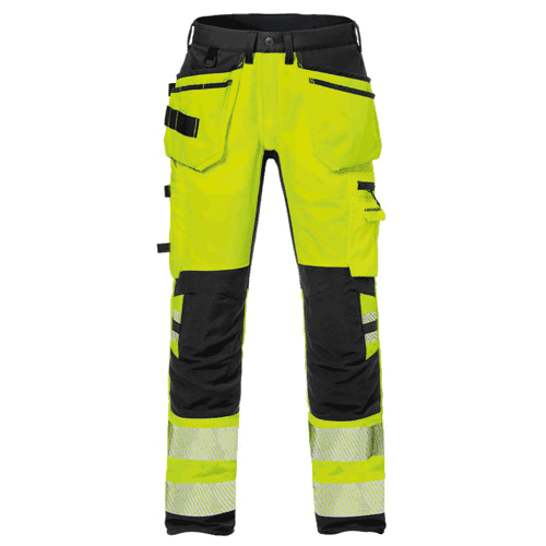 Fristads High Vis stretch werkbroek 2707 PLU, geel/zwart