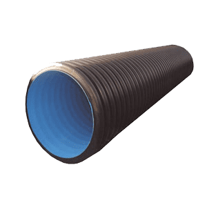 Duikerbuis PE twin-wall SN8, lengte 6 m, zwart