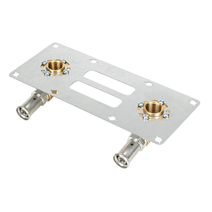 Henco, dubbele messing muurplaat, voor gips, pers/bi.dr.