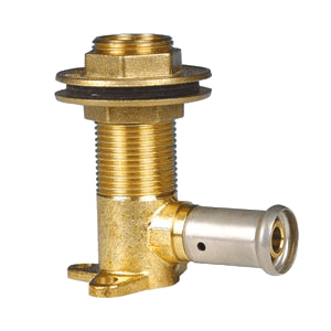 Henco, sanitair muurplaat messing, lang, pers/bu.dr.