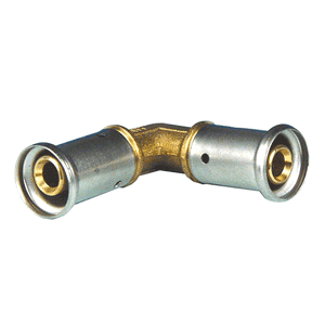 Henco, messing knie 90gr 2x pers