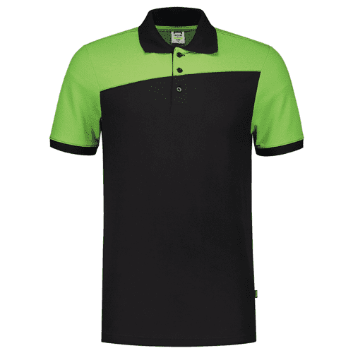 Tricorp poloshirt bicolor naden, black-lime