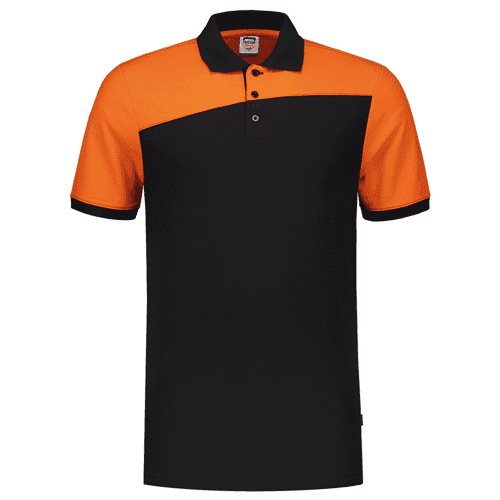 Tricorp poloshirt bicolor naden, black-orange