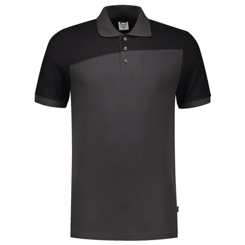 Tricorp poloshirt bicolor naden, darkgrey-black