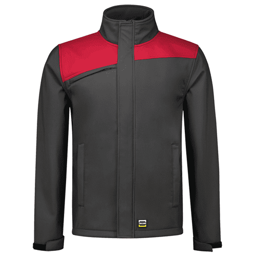 Tricorp softshell jas bicolor naden, darkgrey-red